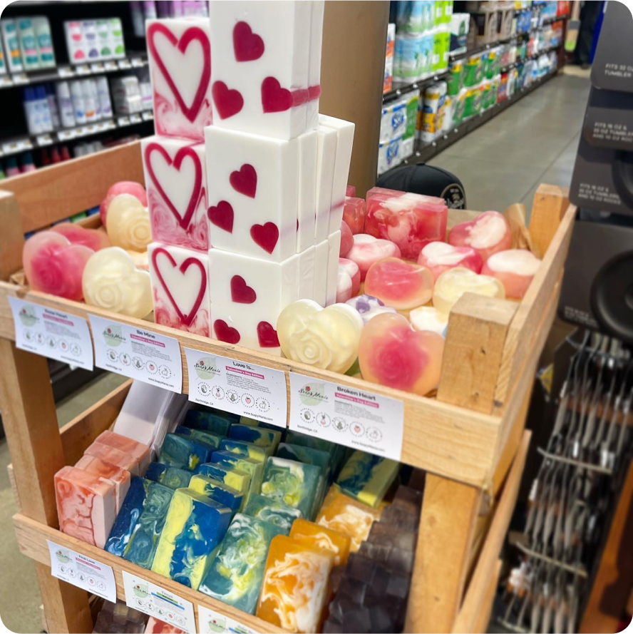 Soaps in loofah