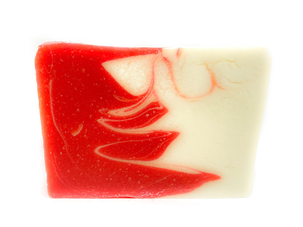 Red and White Natural Handmade Soap - Cranberry Cheesecake