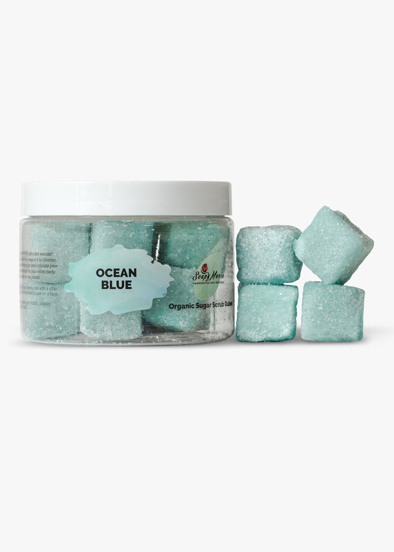 Ocean Blue Sugar Scrub Cubes in a Jar
