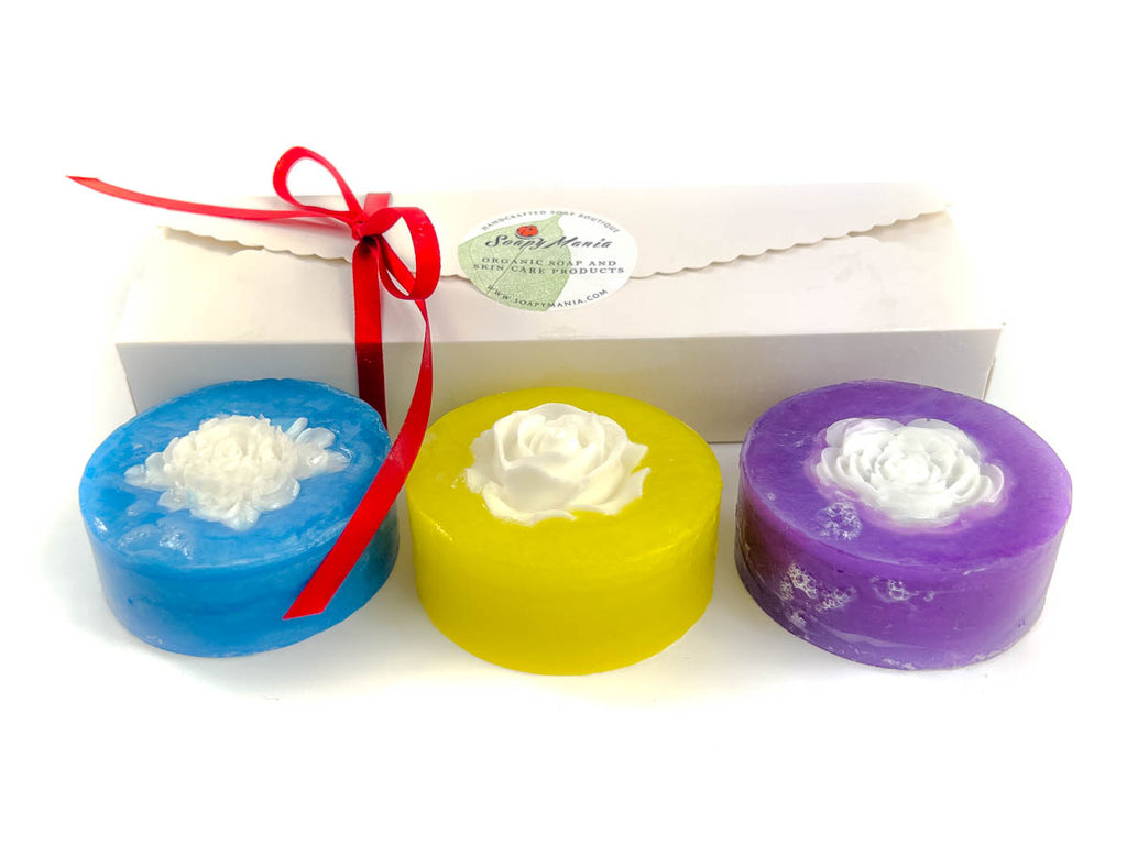 Mother's Day Rainbow Roses Natural Bar Soap Gift Set