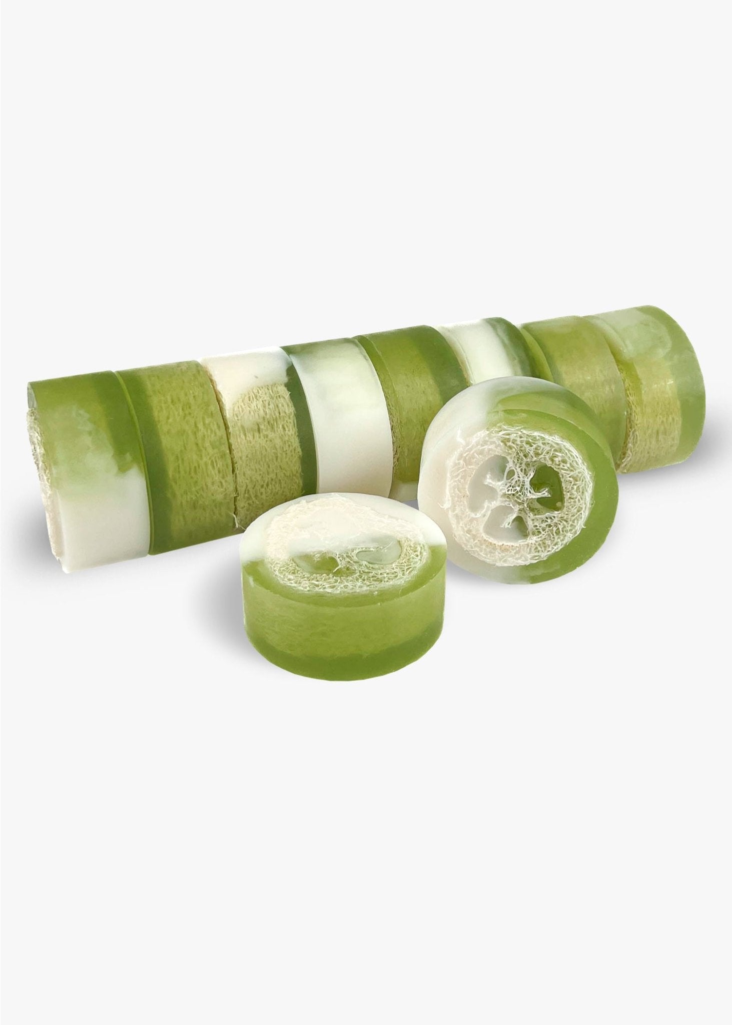 Green Tea & Cucumber Loofah Soap - Pack of 10 - SoapyMania