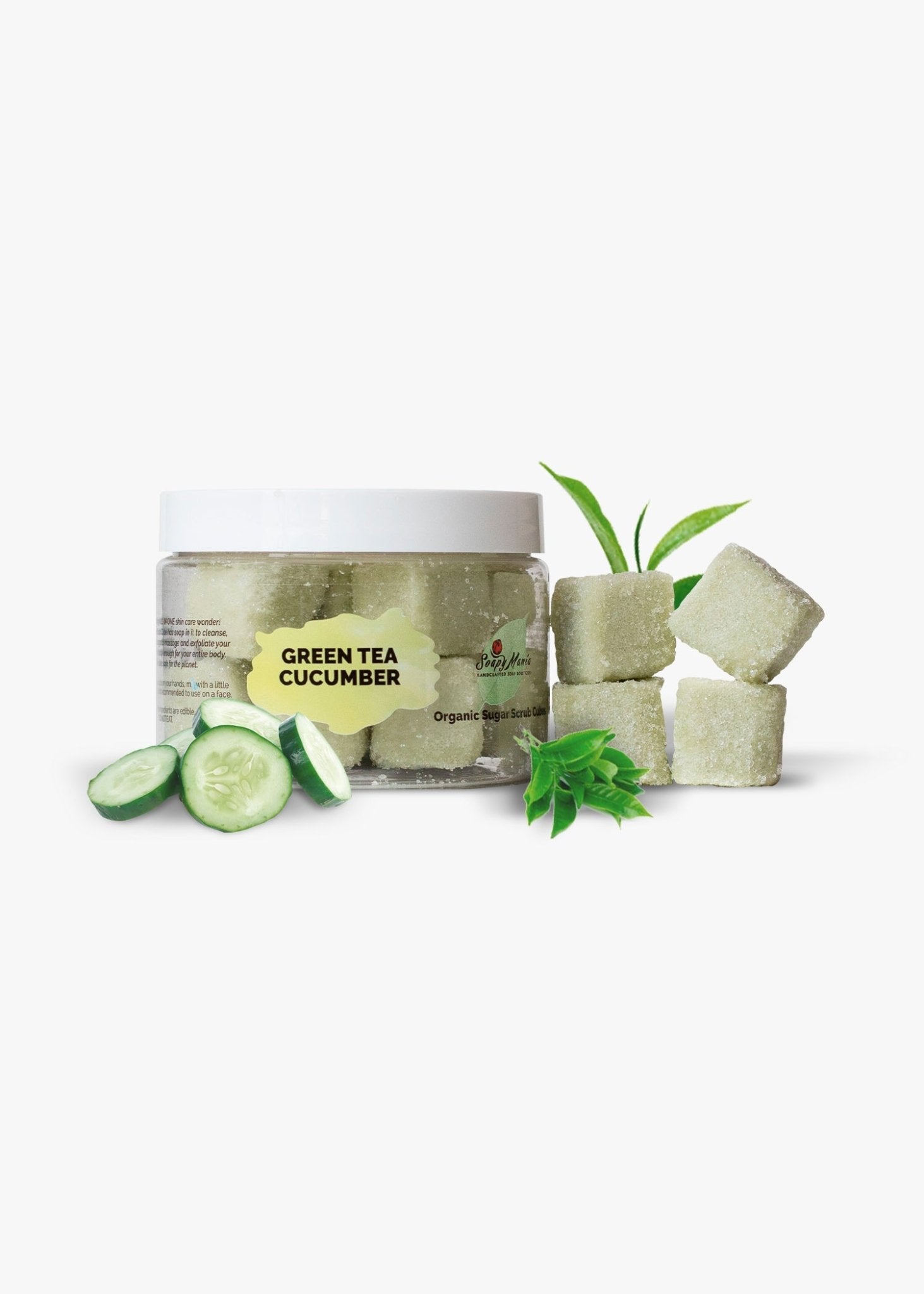 Green Tea & Cucumber Sugar Scrub - SoapyMania