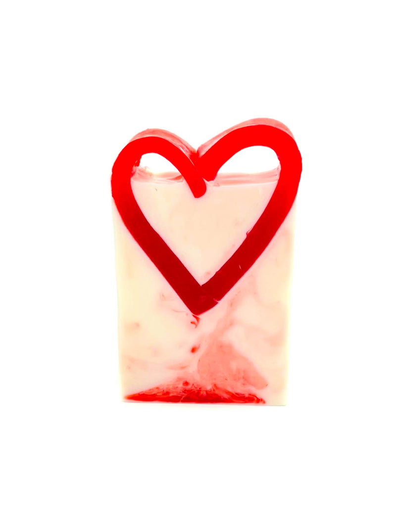 Red and White Be Mine Handmade Natural Bar Soap