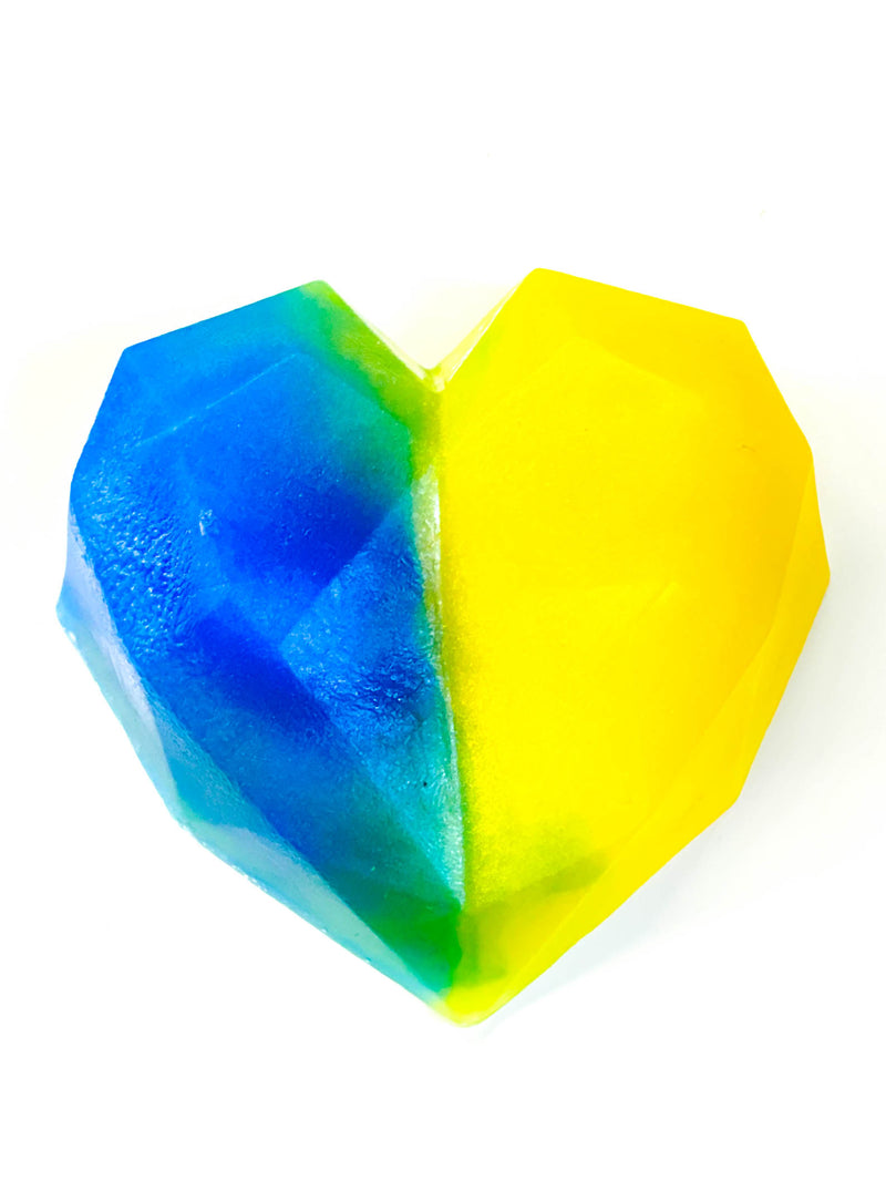 Ukrain Blue and Yellow Broken Heart Natural Bar Soap