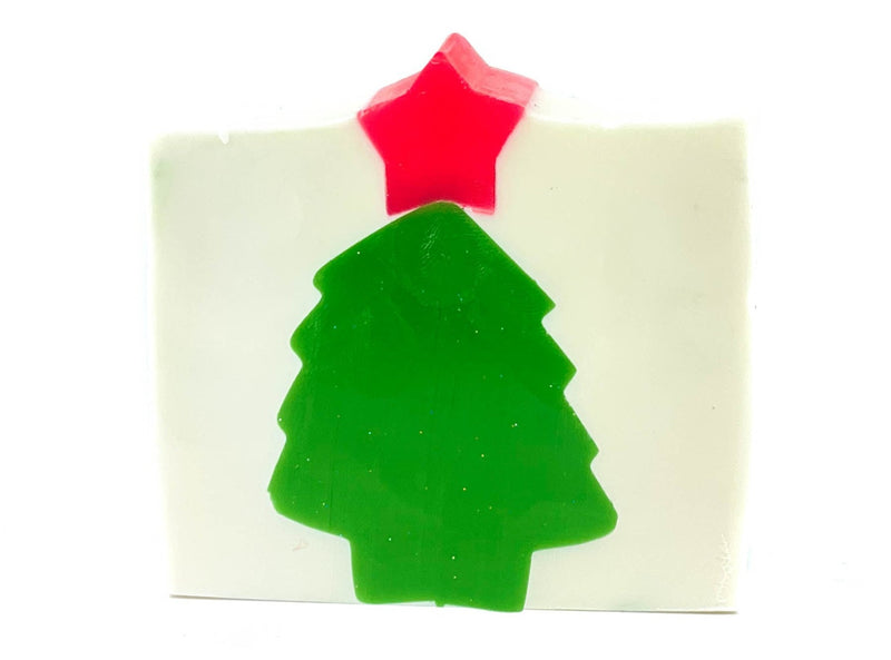 One Green and White Christmas Tree Natural Bar Soaps