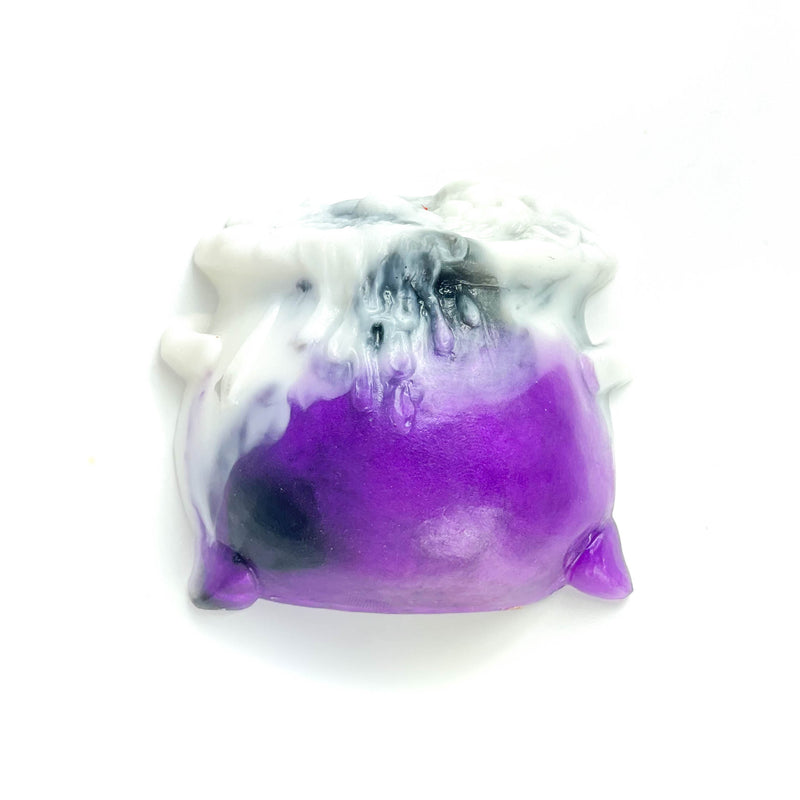 Single Purple and White Cauldron Natural Bar Soap - Witches Brew Pot